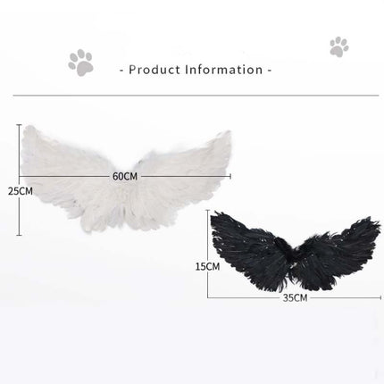 Pet Christmas Halloween Feather Wings Devil And Angel Holiday Makeup, Specification: L(White)-garmade.com