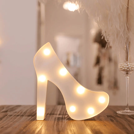 LED Creative Night Light Holiday Decoration Light, Style:White High Heels(Warm White Light)-garmade.com