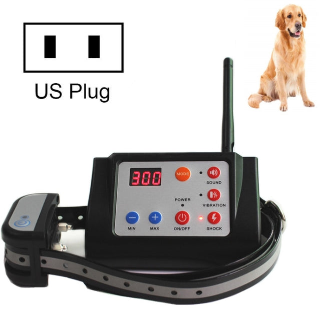 2 In 1 Smart Wireless Waterproof Fence Remote Dog Trainer with Collar, Style:420G(US Plug)-garmade.com