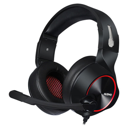 NUBWO N11 Gaming Subwoofer Headphone with Mic, Style:Single USB(Black and Red )-garmade.com