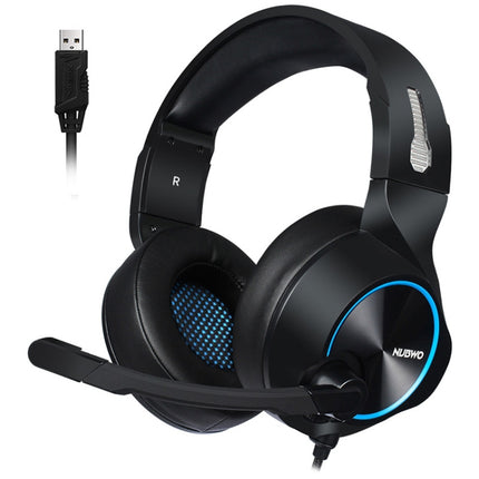 NUBWO N11 Gaming Subwoofer Headphone with Mic, Style:Single USB(Black and Blue)-garmade.com