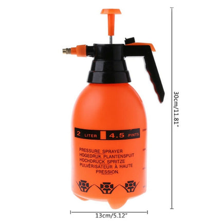 2L Car Washing Pressure Spray Pot Auto High Corrosion Resistance Clean Pump Pressurized Sprayer Bottle(Orange)-garmade.com