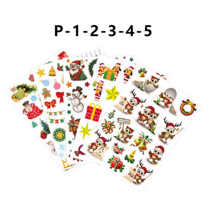 1 Set Christmas Cartoon Illustration Kids Toy Stickers, Size: 148x210mm(P-5)-garmade.com