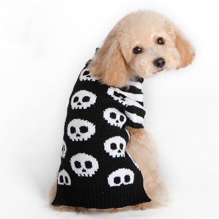 Halloween Skull Pet Sweater Cat & Dog Costume, Size: M-garmade.com