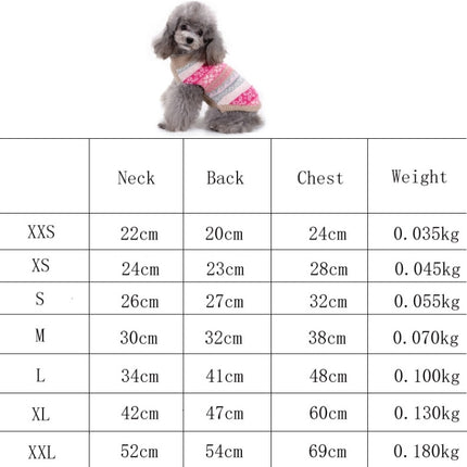 Autumn Winter Pet Clothes Christmas Snowflake Knitted Pattern Sweater, Size: XXS(Rose Red)-garmade.com