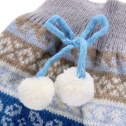 Autumn Winter Pet Clothes Christmas Snowflake Knitted Pattern Sweater, Size: S(Blue)-garmade.com