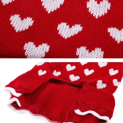 Autumn Winter Pet Red Love Sweater Festive Christmas Pet Clothes, Size: XL-garmade.com