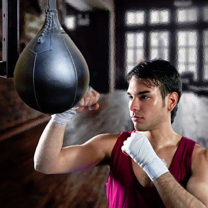 Boxing Speed Ball Fitness Vent Ball Adult Hanging Free Punching Bag(Pear Shape Black)-garmade.com