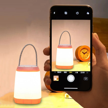 Portable Night Light Bedroom Baby Nursing Eye Protection Bedside Lamp, Style:Dry Battery(Pink)-garmade.com