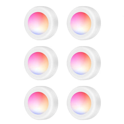 6 PCS / Set 16 Color RGB LED Night Light Strobe Atmosphere Pat Light Remote Control Cabinet Light with 2 Remote Control-garmade.com