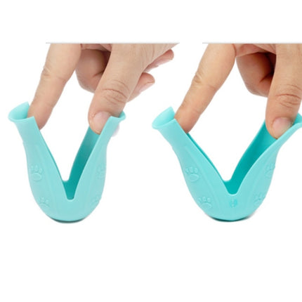 8 PCS/2 Sets Cat Bathing Scratch-Proof Foot Cover(Light Blue)-garmade.com