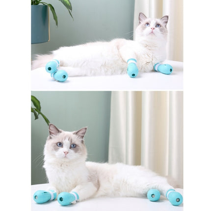8 PCS/2 Sets Cat Bathing Scratch-Proof Foot Cover(Light Blue)-garmade.com