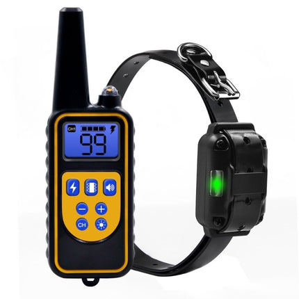Bark Stopper Dog Training Device Dog Collar with Electric Shock Vibration Warning(UK Plug)-garmade.com