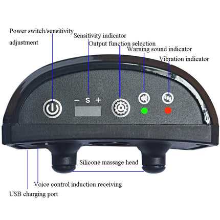 Rechargeable Waterproof Intelligent Identification Automatic Lock Bark Stop(Bright Black)-garmade.com