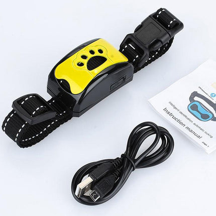 Rechargeable Waterproof Intelligent Identification Automatic Lock Bark Stop(Bright Black)-garmade.com