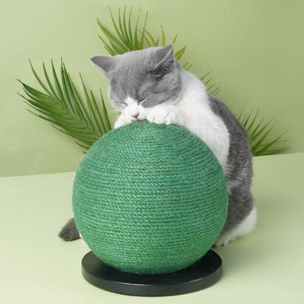 Sisal Wear-Resistant Claw Grinder Cat Catch Ball(Black)-garmade.com