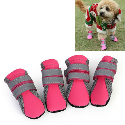 4 in 1 Pet Shoes Dog Shoes Walking Shoes Small Dogs Pet Supplies, Size: S(Pink)-garmade.com