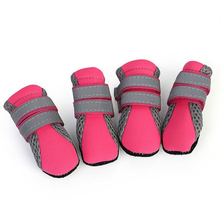 4 in 1 Pet Shoes Dog Shoes Walking Shoes Small Dogs Pet Supplies, Size: S(Pink)-garmade.com