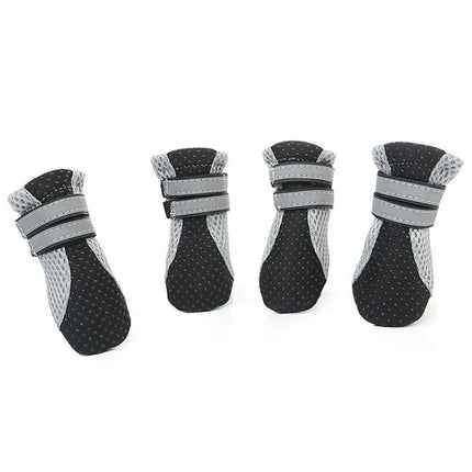 4 in 1 Pet Shoes Dog Shoes Walking Shoes Small Dogs Pet Supplies, Size: S(Black)-garmade.com