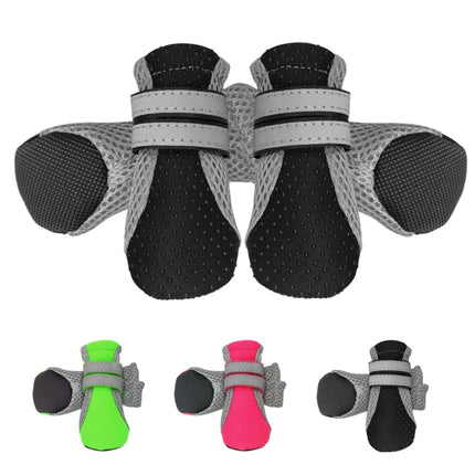 4 in 1 Pet Shoes Dog Shoes Walking Shoes Small Dogs Pet Supplies, Size: S(Green)-garmade.com