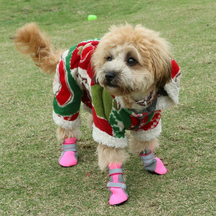 4 in 1 Pet Shoes Dog Shoes Walking Shoes Small Dogs Pet Supplies, Size: M(Pink)-garmade.com
