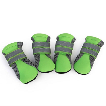 4 in 1 Pet Shoes Dog Shoes Walking Shoes Small Dogs Pet Supplies, Size: L(Green)-garmade.com