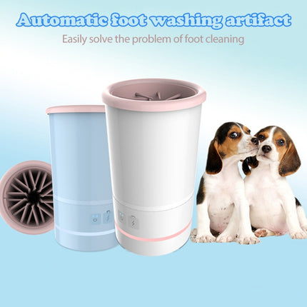 Pets Automatic Foot-Washing Cup Cats Dogs Extremities Cleaning Artifact, Size:S 6-11cm(Pink White)-garmade.com