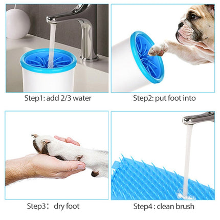 Pets Automatic Foot-Washing Cup Cats Dogs Extremities Cleaning Artifact, Size:S 6-11cm(Pink White)-garmade.com