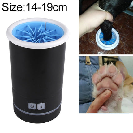 Pets Automatic Foot-Washing Cup Cats Dogs Extremities Cleaning Artifact, Size:L 14-19cm(Black)-garmade.com