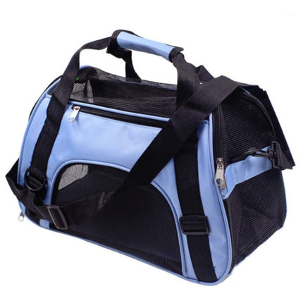 Portable Pet Backpack Dog Go Out Messenger Folding Bag Pet Supplies, Specification: Small(Blue)-garmade.com
