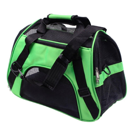 Portable Pet Backpack Dog Go Out Messenger Folding Bag Pet Supplies, Specification: Medium(Green)-garmade.com