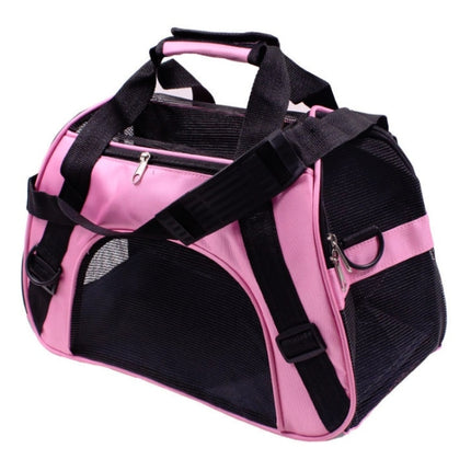 Portable Pet Backpack Dog Go Out Messenger Folding Bag Pet Supplies, Specification: Medium(Pink)-garmade.com