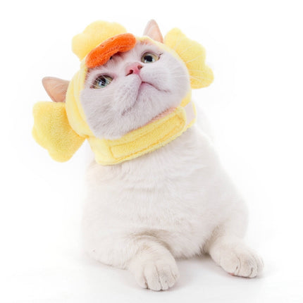 4 PCS Soft Cat Headgear Cat Dog Cross Dress Pet Hat, Size: XS(Sun Flower)-garmade.com