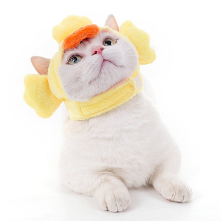 4 PCS Soft Cat Headgear Cat Dog Cross Dress Pet Hat, Size: XS(Pufferfish)-garmade.com