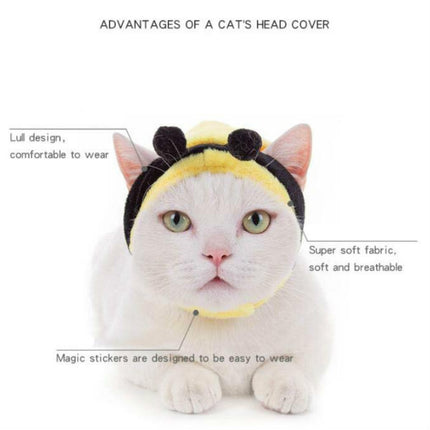 4 PCS Soft Cat Headgear Cat Dog Cross Dress Pet Hat, Size: XS(Yellow Duck)-garmade.com