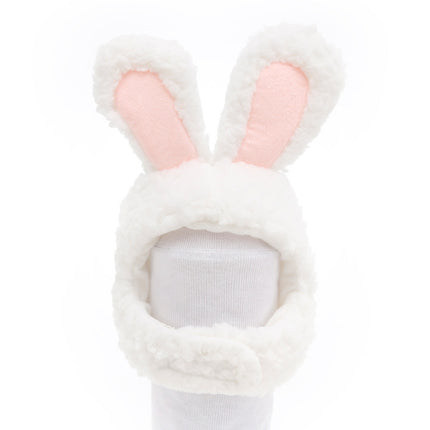 4 PCS Soft Cat Headgear Cat Dog Cross Dress Pet Hat, Size: M(White Rabbit)-garmade.com