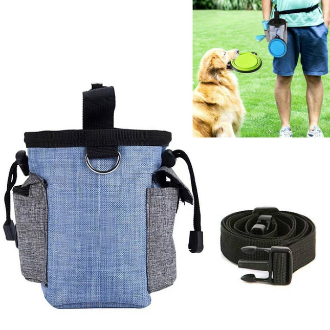 Dog Training Bag Outing Food Snacks Garbage Bag Dog Outing Training Waist Bag Pet Training Bag, Specification:Blue Waist Bag-garmade.com