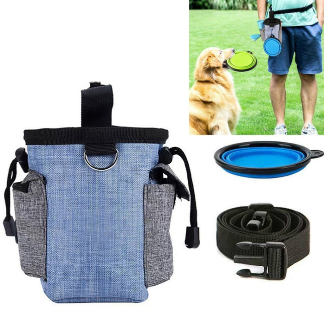 Dog Training Bag Outing Food Snacks Garbage Bag Dog Outing Training Waist Bag Pet Training Bag, Specification:Waist Bag+Folding Bowl-garmade.com