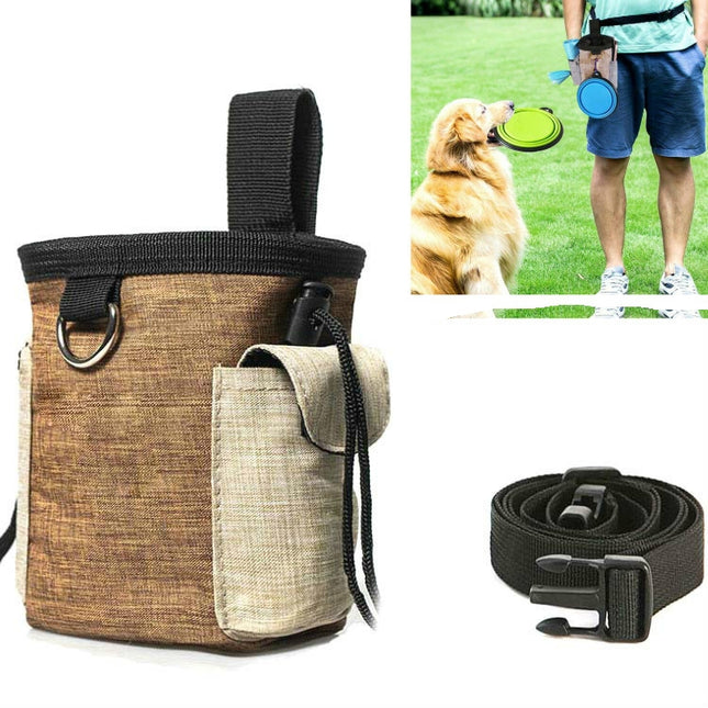 Outdoor Pet Training Bag Dog Training Pockets Pet Snack Storage Bag Pockets, Specification: Brown Waist Bag-garmade.com