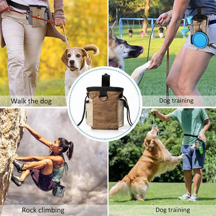 Outdoor Pet Training Bag Dog Training Pockets Pet Snack Storage Bag Pockets, Specification: Brown Waist Bag-garmade.com