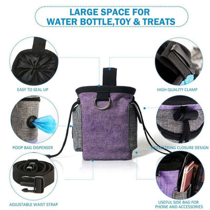 Pet Training Waist Bag With Belt Portable Outing Training Pet Snack Bag, Specification: Waist Bag+Folding Bowl-garmade.com