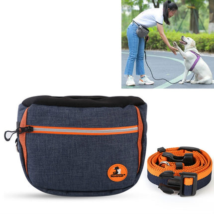 MOVEPEAK Pet Snack Bag Leash Pet Training Waist Bag Outing Dog Snack Bag(Dark Blue)-garmade.com