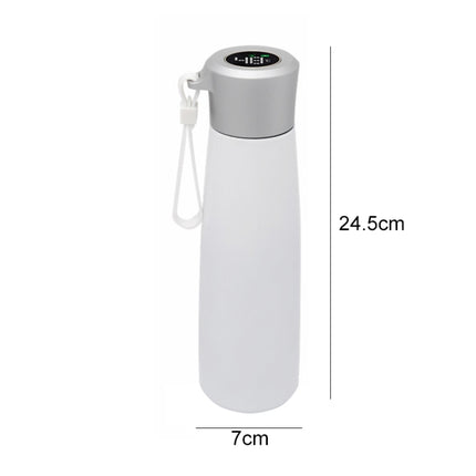 Large-Capacity USB Smart Water Cup Temperature Measurement Business Insulation Cup Car Portable Stainless Steel Tea Cup(Pearl White)-garmade.com