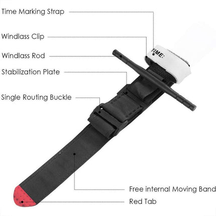Outdoor Portable One-handed Spinning Emergency Buckle Artery Tourniquet(Black)-garmade.com