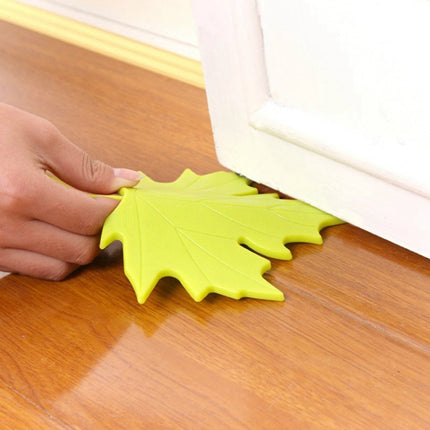 Maple Autumn Leaf Style Home Decor Finger Safety Door Stop Stopper(Yellow)-garmade.com