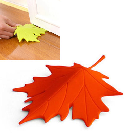 Maple Autumn Leaf Style Home Decor Finger Safety Door Stop Stopper(Red)-garmade.com