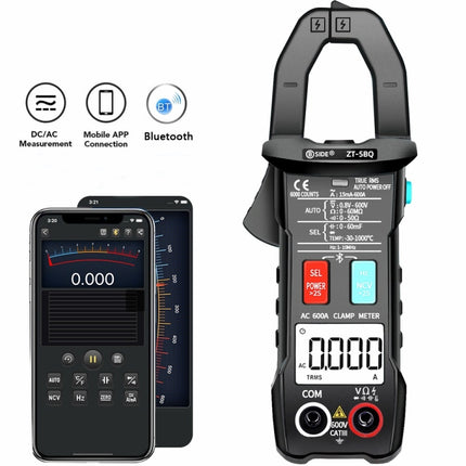 BSIDE Bluetooth 5.0 6000 Words High Precision Smart AC Clamp Meter, Specification: ZT-5BQ-garmade.com
