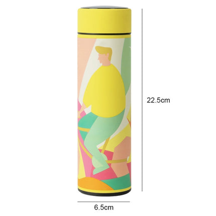 Macaroon Intelligent Temperature Measurement Stainless Steel Vacuum Flask Cup(Lemon Yellow)-garmade.com