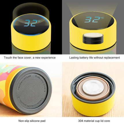 Macaroon Intelligent Temperature Measurement Stainless Steel Vacuum Flask Cup(Lemon Yellow)-garmade.com