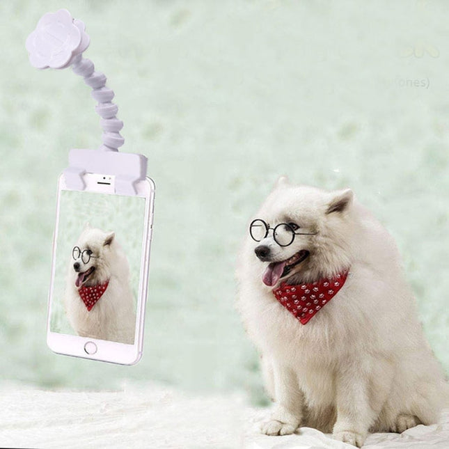 Pet Camera Artifact Dog Cat Looking At Camera Phone Clip(White)-garmade.com